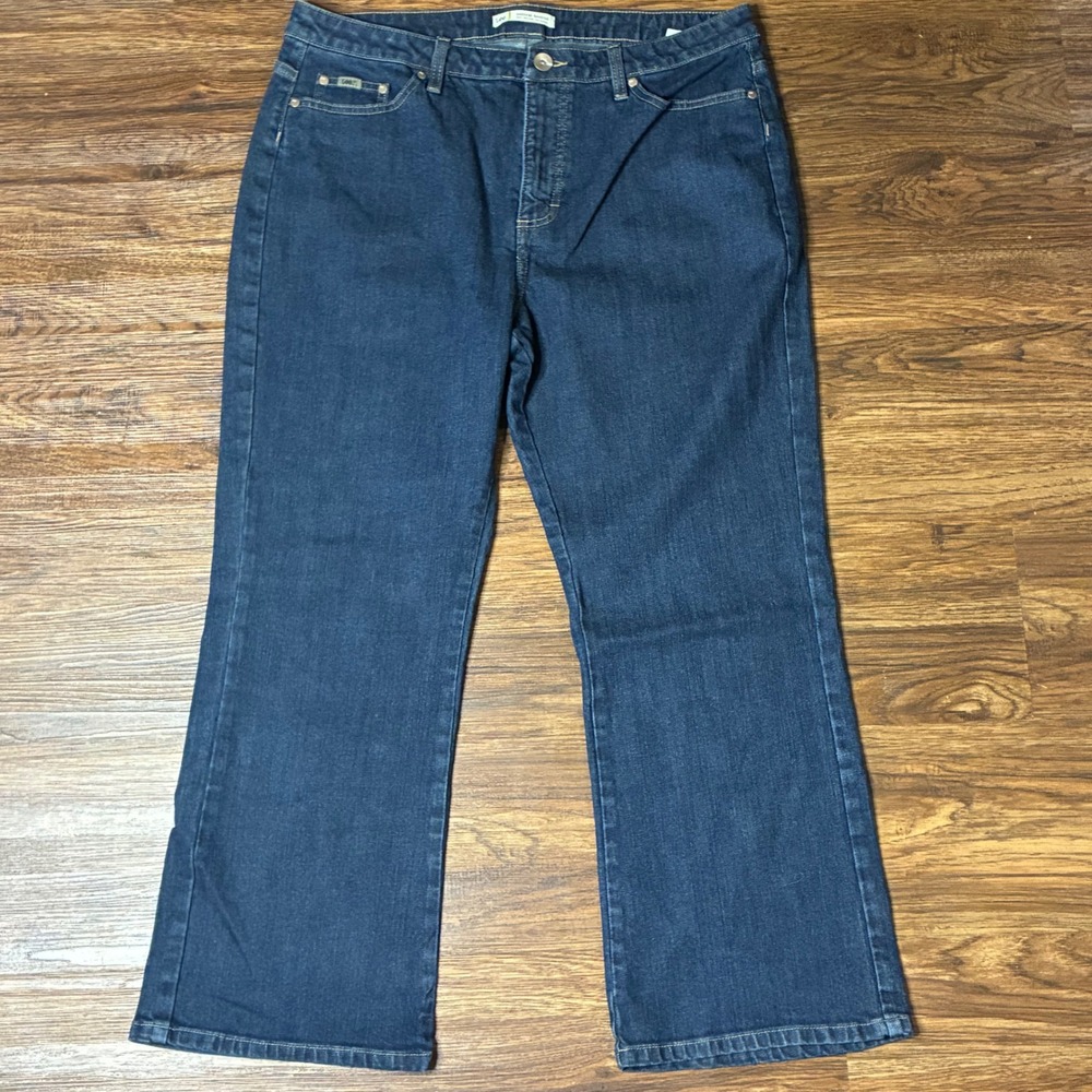 Lee Natural Bootcut Jeans Womens 16 Short Petite Dark Wash Stretch